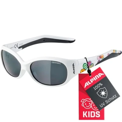 Abbildung von ALPINA FLEXXY KIDS Flexible und Bruchsichere Sonnenbrille Mit 100% UV Schutz Für Kinder, white flower gloss, One Size