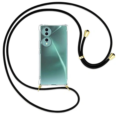 Abbildung von mtb more energy® Handykette kompatibel mit Honor 70 5G schwarz/Gold Smartphone Hülle zum Umhängen Anti Shock Strong TPU Case