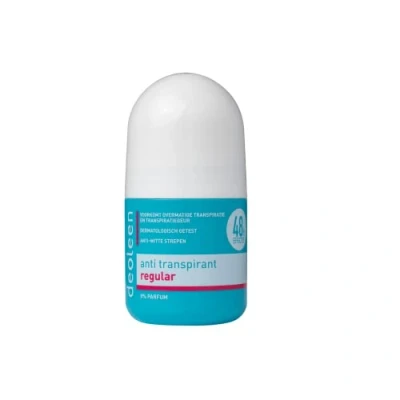 Abbildung von Deoleen Anti Transpirant Regular Roller, verhindert übermäßiges Schwitzen, dermatologisch getestet, enthält 0% Parfüm, hinterlässt keine weißen Streifen, 50ml