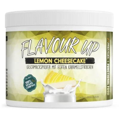 Abbildung von Geschmackspulver LEMON CHEESECAKE 250g Leckerer Geschmack und Süße nur 11 kcal pro Portion Vielseitig einsetzbar für Lebensmittel &amp; Getränke FLAVOUR Powder UP