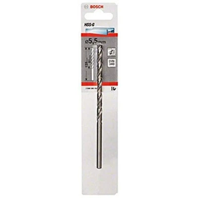 Abbildung von Bosch Professional 1x HSS G Metallbohrer (für Metall, Ø 5,5 mm, Robust Line, Zubehör Bohrmaschine)