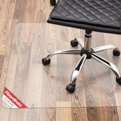 Abbildung von Floordirekt PRO Bürostuhl Unterlage transparente Bodenschutzmatte für Hartböden Bodenmatte, Bodenschutz, Unterlegmatte (100 x 114 cm)