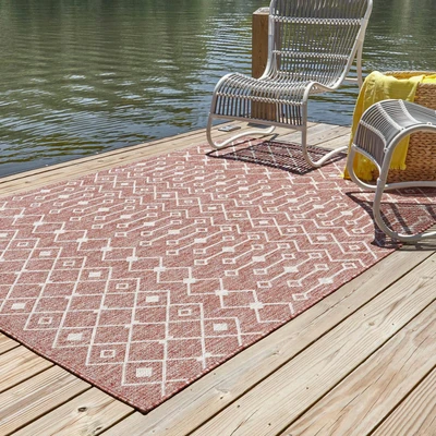 Abbildung von Myflair Möbel &amp; Accessoires Teppich &quot;Outdoor Crosses&quot;, rechteckig, Flachgewebe, Rauten Muster, In und Outdoor geeignet