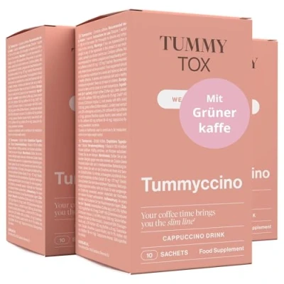 Abbildung von Grüner Kaffee, Garcinia Cambogia und Guarana Stoffwechsel, Appetit, Energie 30 Beutel für 1 Monat Leckeres Getränk mit Kostenloser E Book Ratgeber Tummyccino TummyTox
