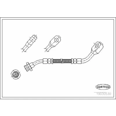 Abbildung von CORTECO 19030530 Bremsschläuche Vorderachse 335 NISSAN: Pick Up, TERRANO 2, 1