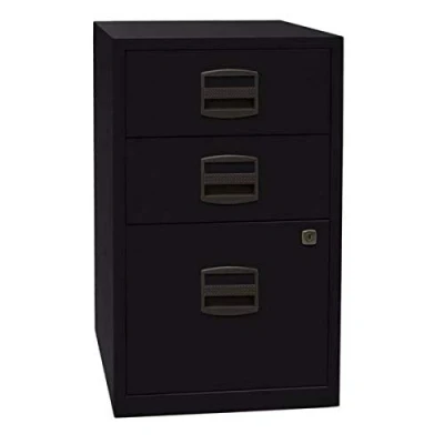 Abbildung von Bisley Home Beistellschrank PFA, 2 Universalschubladen, 1 HR Schublade, Metall, 633 Schwarz, 40 x 41.3 67.2 cm