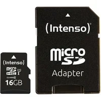 Abbildung von Intenso microSDHC UHS I Premium + SD Adapter Speicherkarte (16 GB, 45 MB/s Lesegeschwindigkeit)