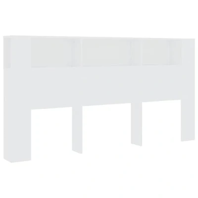 Abbildung von vidaXL Bett Kopfteil mit Ablagen Regal Wand Bücherregal Betthaupt Bettkopfteil Schlafzimmer Weiß 200x18,5x104,5cm