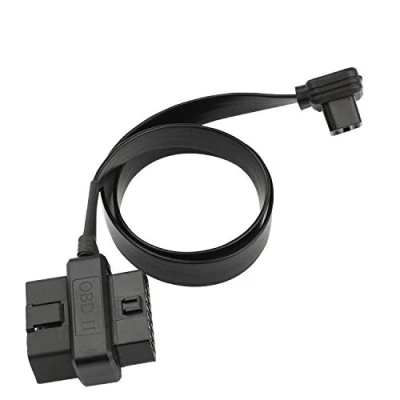 Abbildung von Futheda Ultra Low Profile 2 in 1 OBDII OBD2 16 polige Buchse auf Stecker/Buchse, Adapter, Splitter, Verlängerungskabel, 60 cm