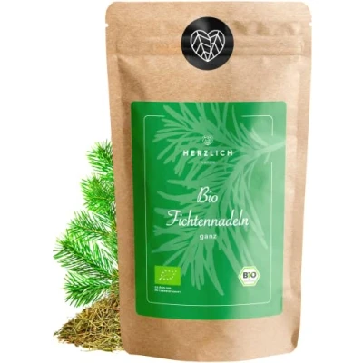 Abbildung von Bio Fichtennadeln 500g Fichtennadeltee, getrocknete aus natürlicher Wildsammlung Lose Nadeln 100% und rein Fichtennadel Tee Herzlich Natur
