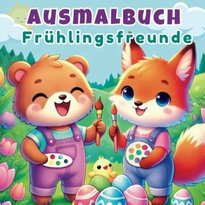 Abbildung von Ausmalbuch Frühling und Ostern mit 34 niedlichen Motiven Geschenk zu Ostern, Geburtstagsgeschenk, süßes Kawaii Ausmalbuch: Kleines für ... Kinder, Jugendliche Erwachsene)