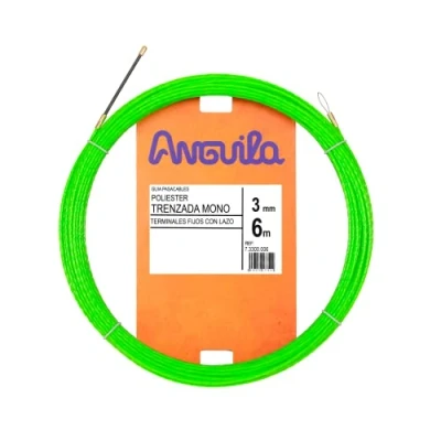 Abbildung von ANGUILA MAX Poliéster Especial Tubos Trenzada Monifilamento 3mm Spezielle Kabeldurchführung, geflochtenes Polyesterrohr, Monofilament, 3 mm, 6 m und Feste Klemmen mit Schleife, Grün, Meter