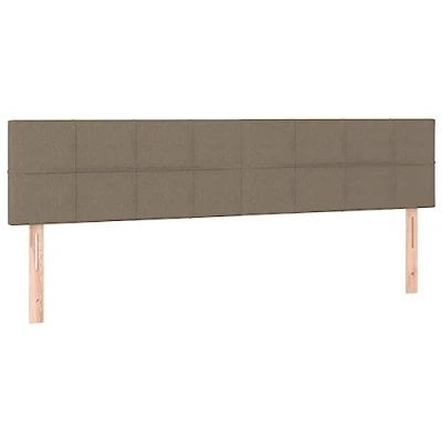 Abbildung von vidaXL 2X Kopfteil Polsterkopfteil Betthaupt Bettkopfteil für Bett Bettrahmen Bettgestell Schlafzimmer Bettzubehör Taupe 90x5x78/88cm Stoff