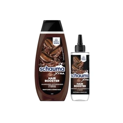 Abbildung von Schauma XTRA Koffein Shampoo Hair Booster (400 ml) mit aktiviert die Haarwurzel bei dünnem Haar &amp; Tonic (200 hilft Haarausfall vorzubeugen