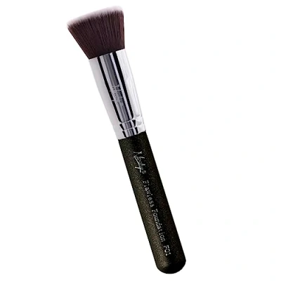 Abbildung von Nanshy Make up Pinsel für Grundierung, flach, Kabuki, makelloses Auftragen von Flüssigkeit oder Creme, Onyx Schwarz