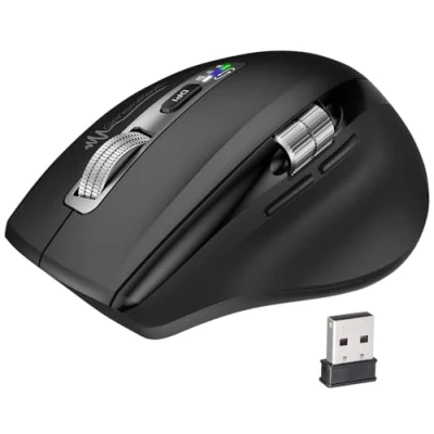Abbildung von GeneralKeys Funkmaus für Laptop: Multi Device Maus mit Speed &amp; Daumen Mausrad, Silent Tasten, kabellos (Funkmaus USB C, aufladbar)