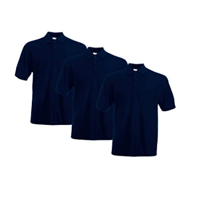 Abbildung von Fruit of the Loom Herren 63 402 0 Polohemd, dunkelblau, 3XL (3er Pack)