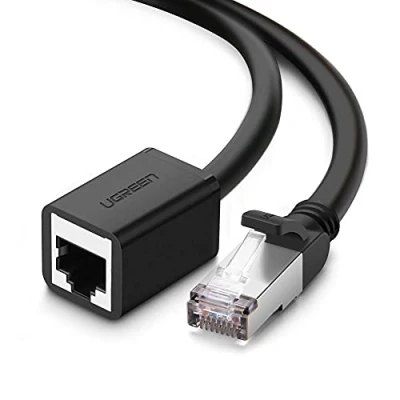 Abbildung von UGREEN Ethernet Verlängerungskabel RJ45, Kat. 6, FTP, mit Metallstecker 5m (schwarz)