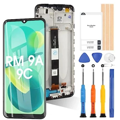 Abbildung von Bildschirm für Xiaomi Redmi 9A/Redmi 9C/Redmi 10A LCD Display Touch Digitizer Innenraum 9C M2006C3L Ersatz Gruppe mit Werkzeugen (Schwarz Rahmen)