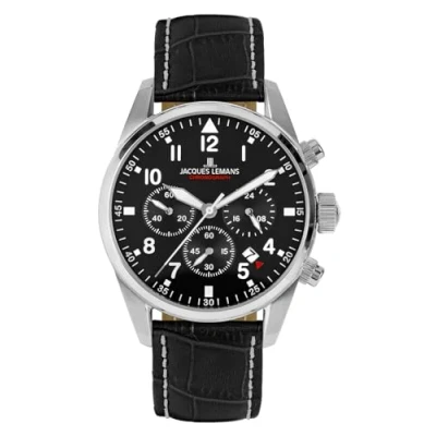 Abbildung von Jacques Lemans Quarzuhr Chronograph Barcelona Schwarz