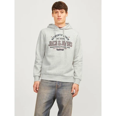 Abbildung von Jack &amp; Jones LOGO Kapuzenpullover, Herren, Größe: Medium, White melange