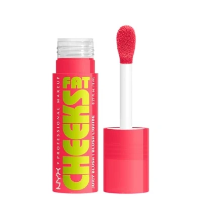 Abbildung von NYX Professional Makeup Fat Cheeks Juicy Blush Flüssiges Rouge, 12H Halt, Bis zu 24H Feuchtigkeit, Mit Himbeer &amp; Kiwiöl, Farbe: Bouncin Berry, 8 g