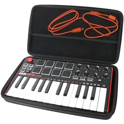 Abbildung von Khanka Tasche Schutzhülle für Akai Professional MPK Mini MK3/ MKII MK2/ Play Kompakter USB MIDI Keyboard &amp; Pad Controller.(nur tasche)