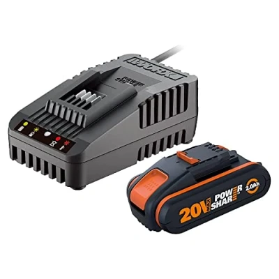 Abbildung von Worx Führungsschiene WA3601 PowerShare Akku mit Ladegerät Set 20V