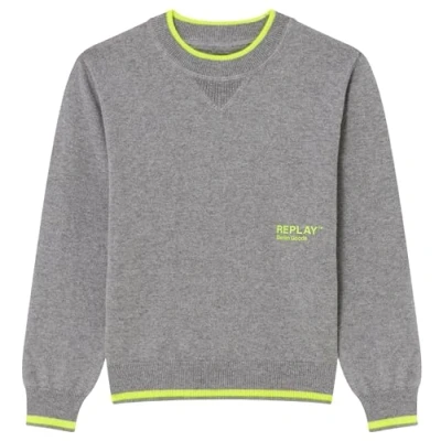 Abbildung von Replay Jungen Pullover aus Baumwoll/Kaschmirmix, Medium Grey Melange M06 (Grau), 12 Jahre