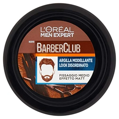 Abbildung von L&#039;Oréal Paris Men Expert Barber Club Modelliermasse mit mattem Effekt, für einen unordentlichen Look, kurzes, mittleres und langes Haar, 75 ml, 1 Stück