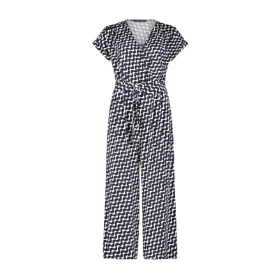 Abbildung von Betty Barclay Damen Jumpsuit mit Eingrifftaschen 36, Dunkelblau/Weiß