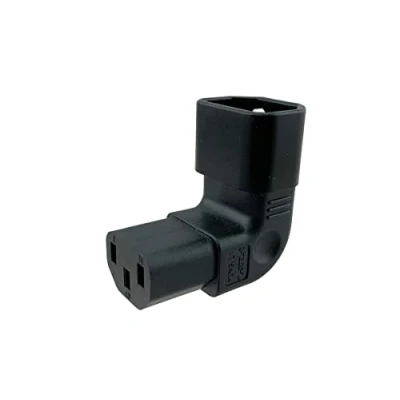 Abbildung von DINIC Netzadapter C13 auf C14 gewinkelt, Stromadapter YL 3212L IEC 60320 C13/14, (Oben/unten gewinkelt (Siehe Abbildung))