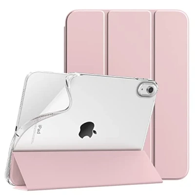 Abbildung von TiMOVO Hülle Kompatibel mit iPad 10 Generation 10,9 Zoll 2022, Dreifach Gefaltet PU Leder Schutzhülle Weich TPU Rückhülle, Auto Schlaf/Aufwach Case für 10, Hellrosa