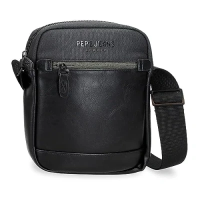 Abbildung von Pepe Jeans Grays Messenger Tasche, mittelgroß, Schwarz, 17 x 22 6 cm, Polyester, Talla única, Mittlerer Schultergurt, one size, Schultergurt