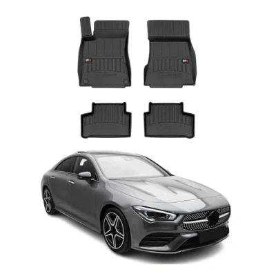 Abbildung von OMAC Gummi Fußmatten kompatibel mit Mercedes CLA C118 2019 2024 Premium Schwarz 4tlg