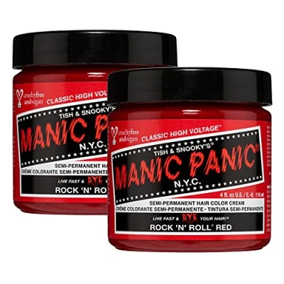 Abbildung von Manic Panic Rock&#039;N&#039;Roll Red Classic Creme, Vegan, Cruelty Free, Semi Permanent Hair Dye 3 x 118ml