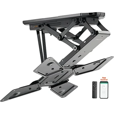 Abbildung von EasyLife TV Deckenhalterung für Fernseher elektrisch schwenkbar + Smart Home Integration, VESA Halterung bis 400x400 LCD/OLED TV, Monitor, Display, Smartboard, 23 55 Zoll 30kg Schwarz