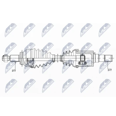 Abbildung von NTY NPW MZ 040 Antriebswelle Vorderachse links 652 MAZDA: 6 Kombi, CX 5 I, Limousine