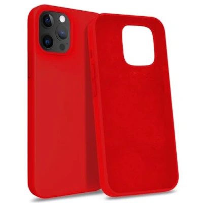 Abbildung von MyGadget Hülle kompatibel mit iPhone 12 Pro Gummierte Handyhülle [ 3 Layer Struktur ] Schutzhülle Soft Inlay &amp; Hardcase Cover außen Rot