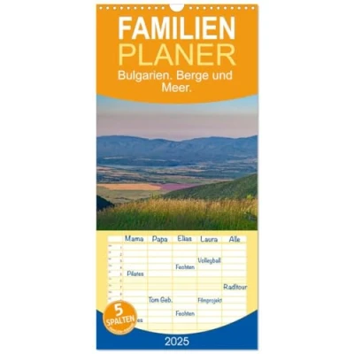 Abbildung von Familienplaner 2025 Bulgarien. Berge und Meer. mit 5 Spalten (Wandkalender, 21 cm x 45 cm), CALVENDO