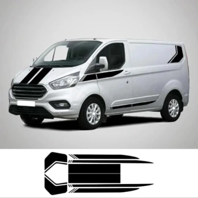 Abbildung von 2 Teile/los Autoaufkleber, Für Ford Transit Tourneo Custom MK7 MK8 MK9 Sport STRIPE KIT Van Vinyl Aufkleber Tuning Auto Zubehör