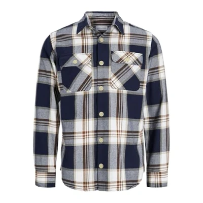 Abbildung von Jack &amp; Jones Jjedarren Overshirt Hemd, Herren, Größe: Large, Navy blazer