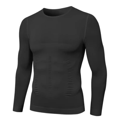 Abbildung von MEETYOO Men&#039;s Kompressionsshir Herren SS08 Shirt, Schwarz, XL