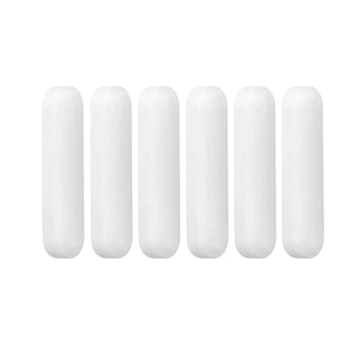 Abbildung von QWORK® 6 Stück Magnetrührstäbchen, Typ C Weiß Farbe PTFE Rührfische Labor Rührer für Magnetmischer