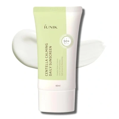 Abbildung von IUNIK Centella beruhigende vegane Feuchtigkeitscreme LSF 50+ PA++++, nicht klebrig, kein weißer Film, leichte tägliche Sonnencreme, riffsicher, UVA, UVB, mattes Finish, geruchslos, 60 ml Beta Gl