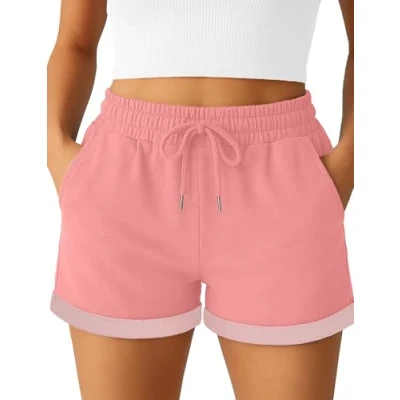 Abbildung von Smith &amp; Solo Kurze Hose Damen Shorts Sommer Hosen, Laufhose Kurz Sporthose, Trainingshose Sportshorts Women Laufshorts (Altrosa, L)