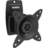 Abbildung von DIGITUS Monitor Wandhalterung für Bildschirme bis 27&quot; VESA 75x75 &amp; 100x100 max. Belastung 15kg 30 schwenkbar, 360 drehbar integrierte Wasserwaage Schwarz
