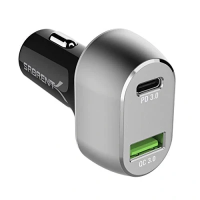 Abbildung von Sabrent Car Charger USB C (65W II) Ladegerät, Autoladegerät, 2 Port Kfz Schnellladung