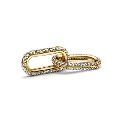 Abbildung von Pandora Styling PAVÉ Double LINK Charm, Damen, Größe: One Size, Gold plated