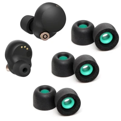 Abbildung von Memory Foam Ear Buds für Sony WF 1000XM4, Ohrstöpsel Ersatz Piece Tips 1000XM4 Fit Charging Case (Matte Oberfläche, 3 Paar, M)